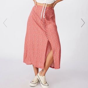 Cotton on pink floral skirt